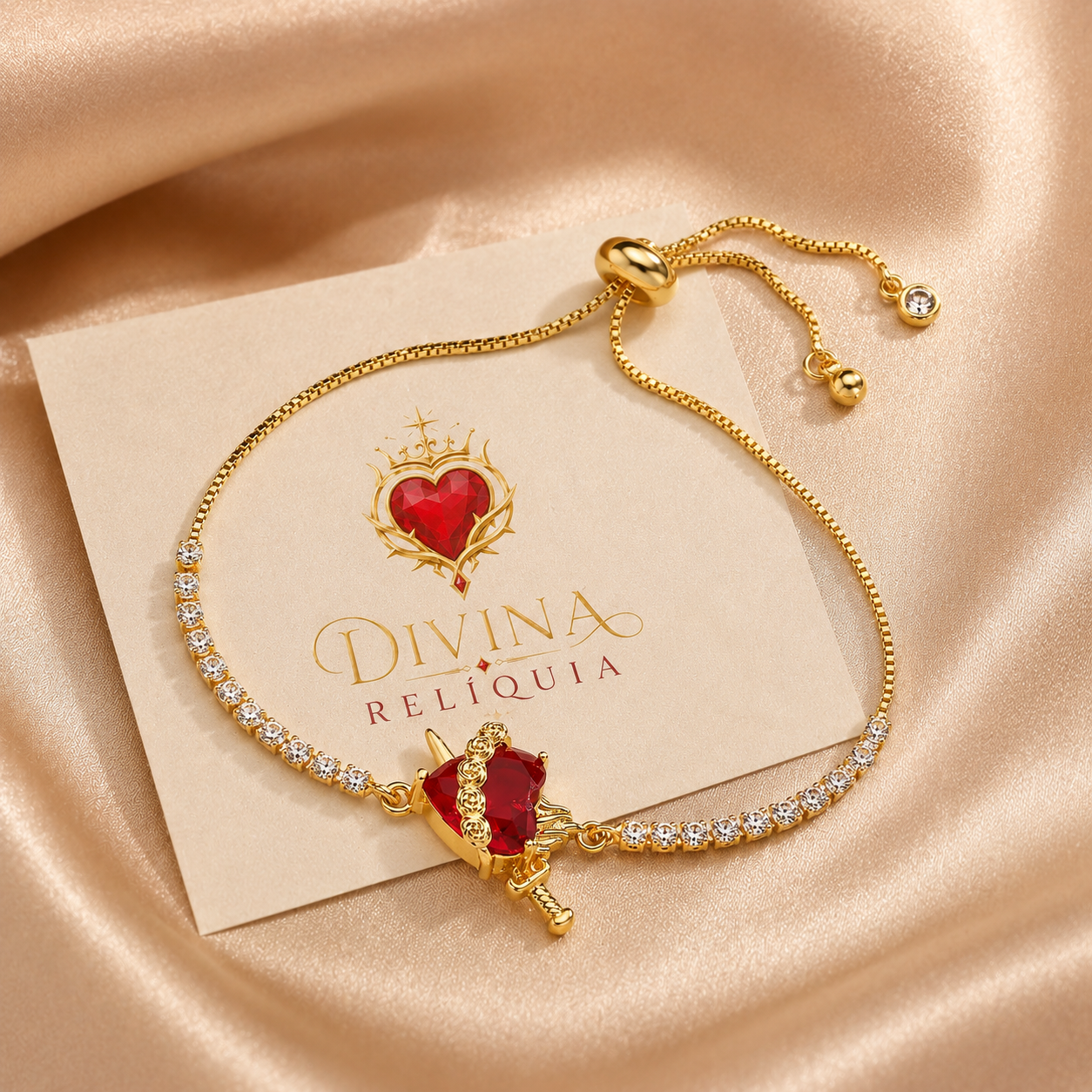 Pulseira Sagrado Coração de Jesus Imperial — Divina Relíquia - Colar feminino dourado com significado Divina Relíquia
